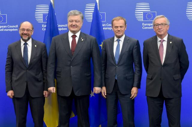 Jean-Claude Juncker, Petro Porochenko, Donald Tusk, Martin Schulz